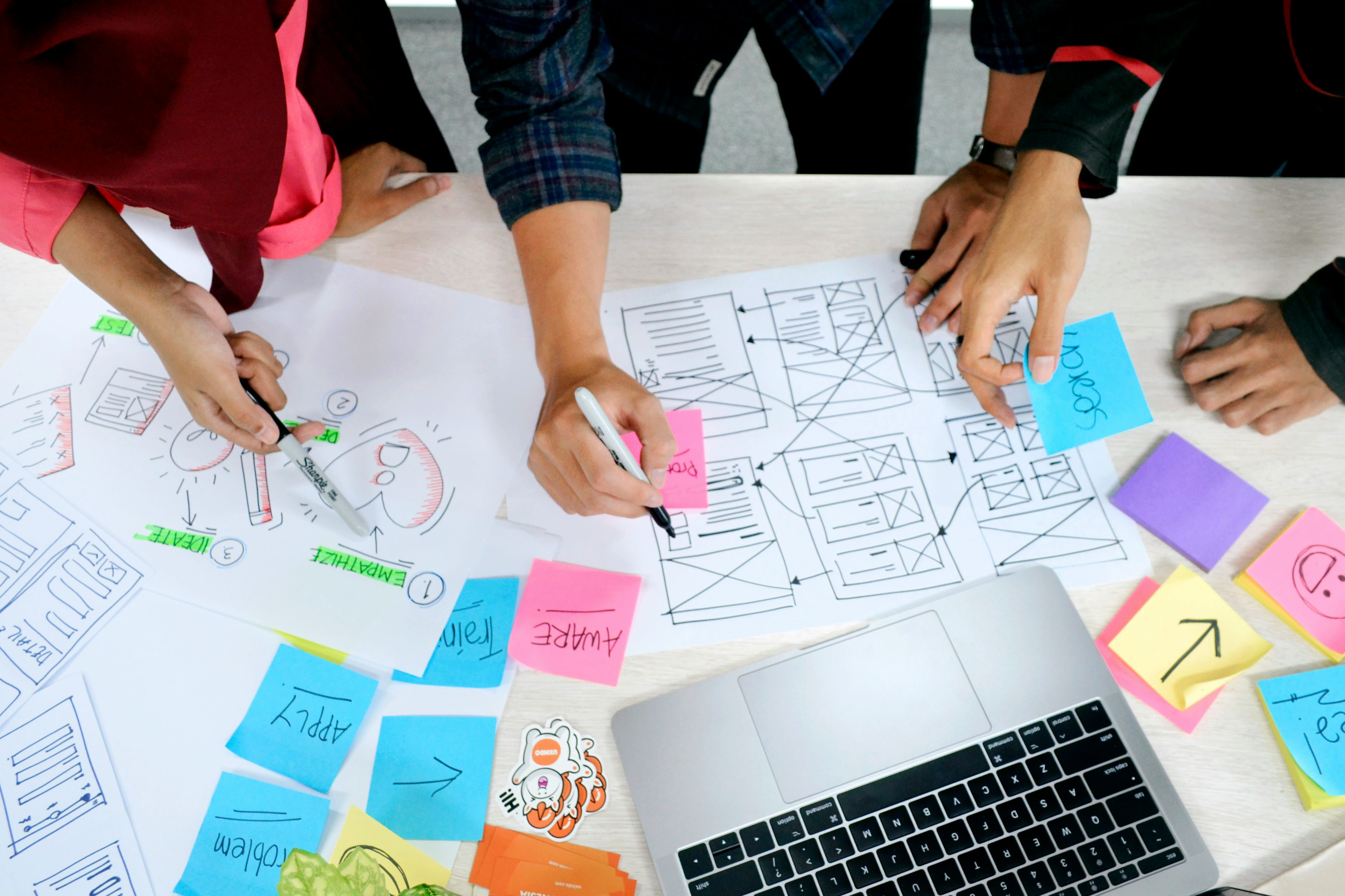 UI/UX design and interface mockups